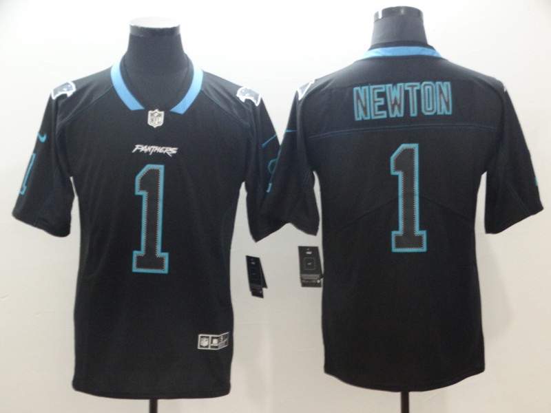 Men's Carolina Panthers #1 Cam Newton Black Jersey
